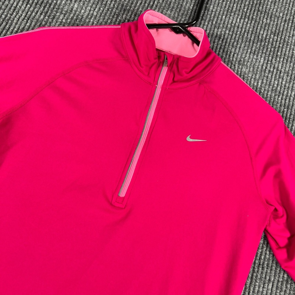Nike Pullover Shirt Womens Medium Purple Long Sleeve 1/4 Zip Mock Neck‎ Running
